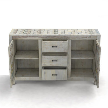 NIRVANA WHITEWASH TIMBER SIDEBOARD M – handcrafted solid wood furniture