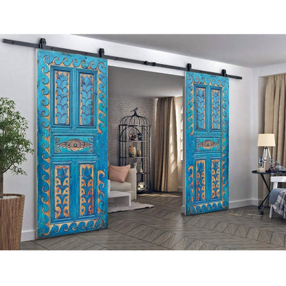 OCEAN Hand Carved Mango Wood Door by Hibashi Furniture – handcrafted solid wood furniture made in India