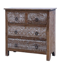 Rustic Solid Wood 4 Drawer Moroccan Bedroom Dresser