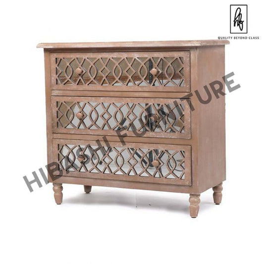 PALE Mango Wood Three Drawer Chest – handcrafted solid wood furniture