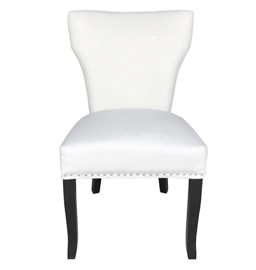 PAMANA Ivory Studded Back Dining Chair – handcrafted solid wood furniture