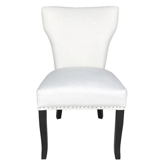 PAMANA Ivory Studded Back Dining Chair – handcrafted solid wood furniture