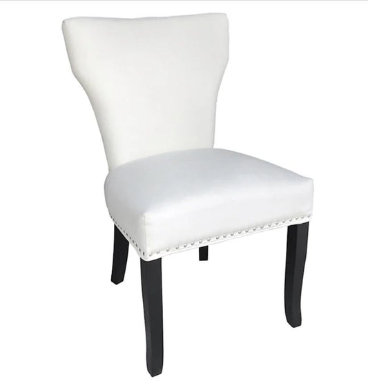 PAMANA Ivory Studded Back Dining Chair – handcrafted solid wood furniture