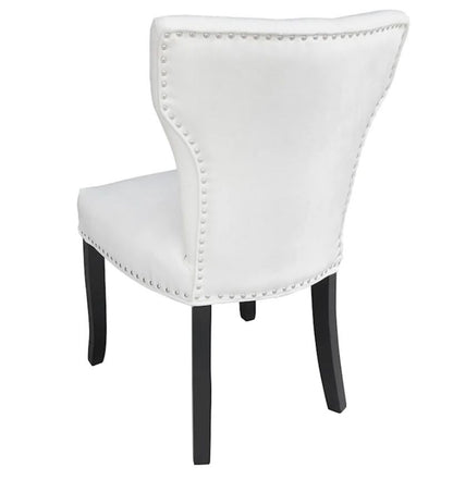 PAMANA Ivory Studded Back Dining Chair – handcrafted solid wood furniture