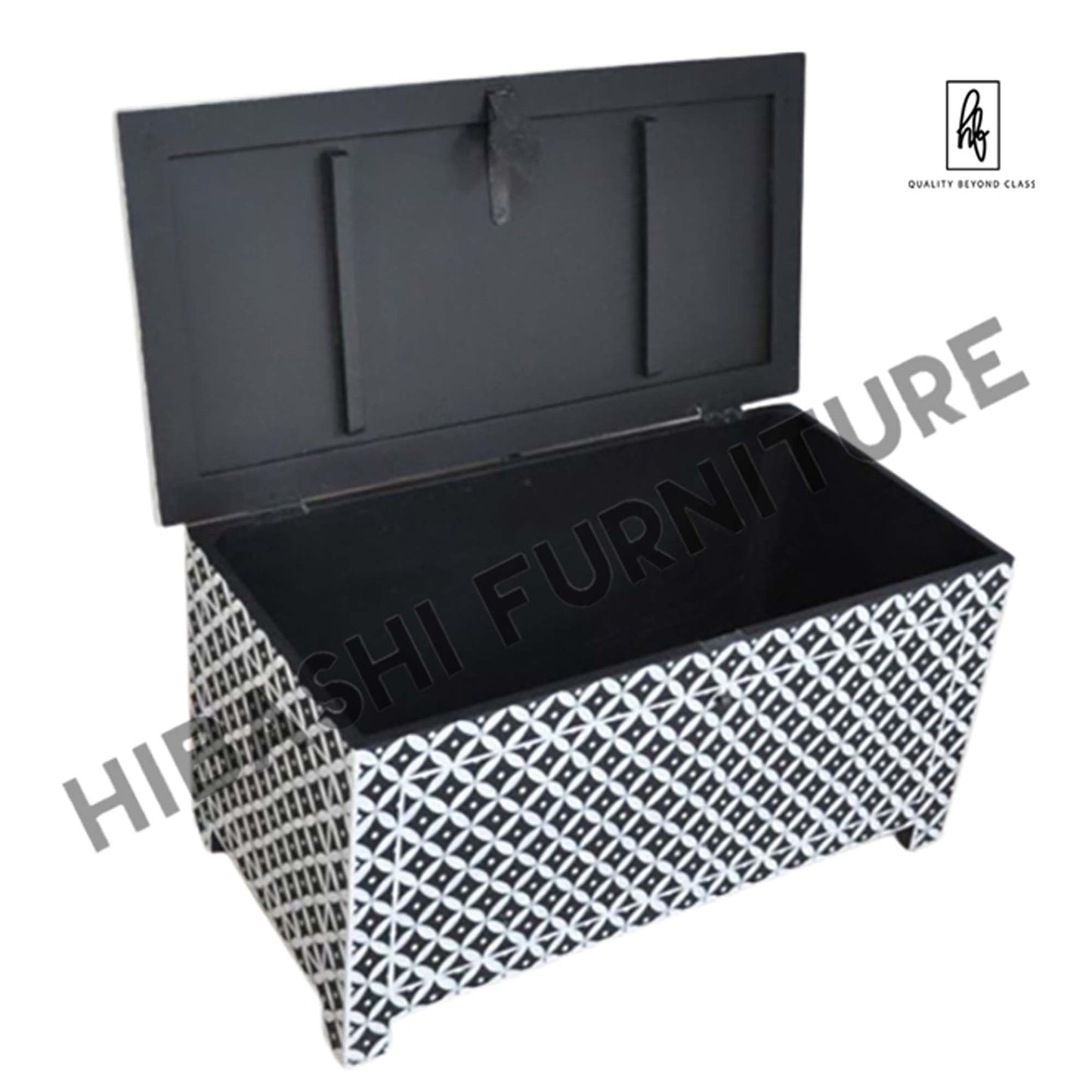 Pandora Bone Inlay Hand Painted Blanket Box – handcrafted solid wood furniture