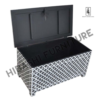 Pandora Bone Inlay Hand Painted Blanket Box – handcrafted solid wood furniture