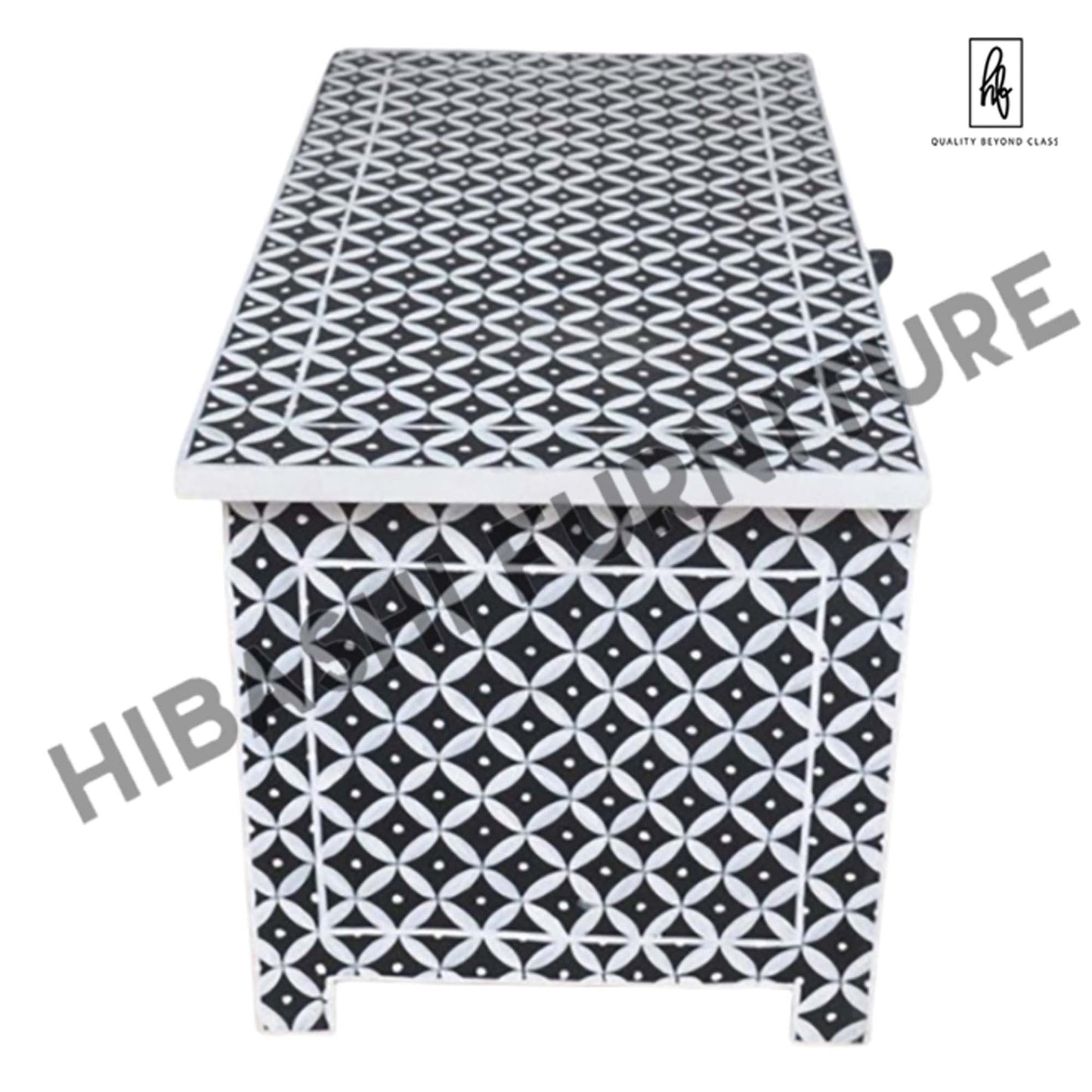 Pandora Bone Inlay Hand Painted Blanket Box – handcrafted solid wood furniture