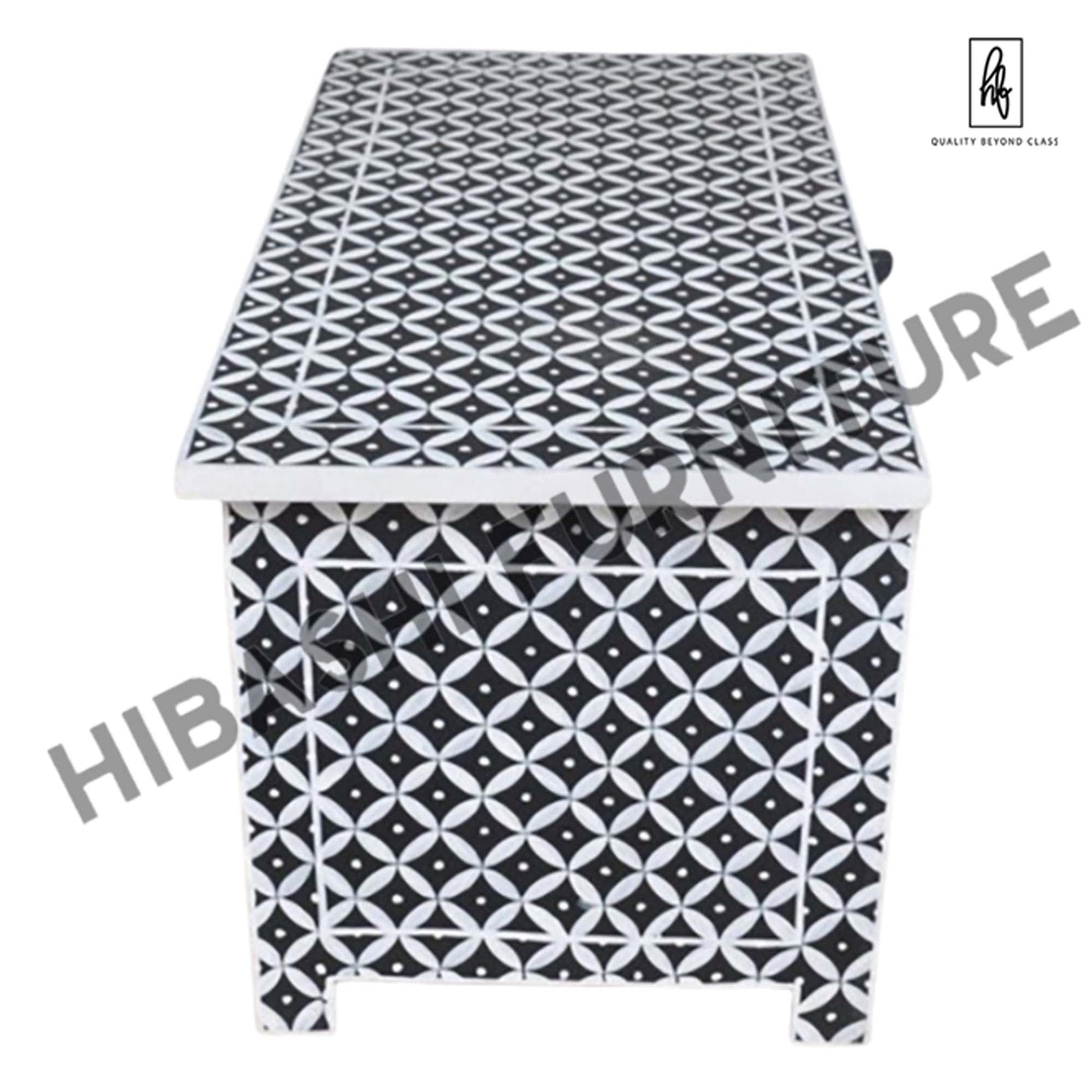 Pandora Bone Inlay Hand Painted Blanket Box – handcrafted solid wood furniture