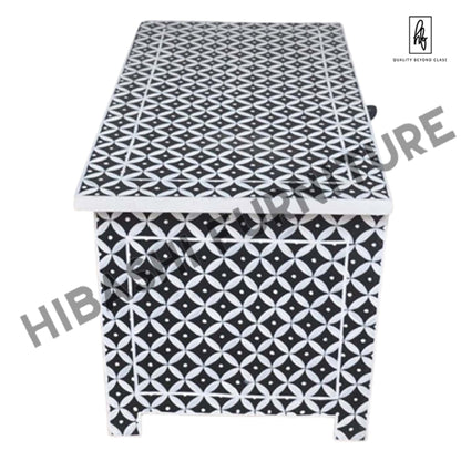 Pandora Bone Inlay Hand Painted Blanket Box – handcrafted solid wood furniture