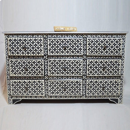 Pandora Bone Inlay Painted Chest of Drawers – handcrafted solid wood furniture