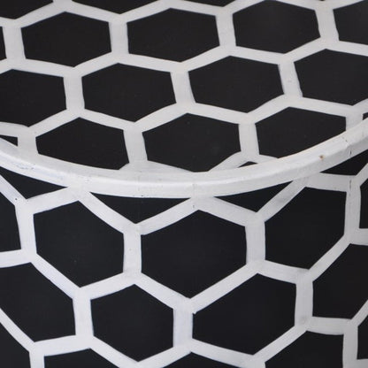 Pandora Hand Painted Bee Hive Round Lamp Table – handcrafted solid wood furniture