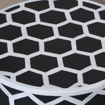 Pandora Hand Painted Bee Hive Round Lamp Table – handcrafted solid wood furniture