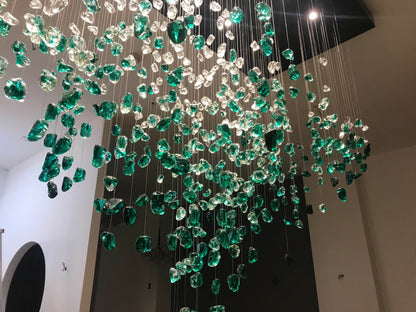 Rain drop Ambiance Led chandelier – handcrafted solid wood furniture