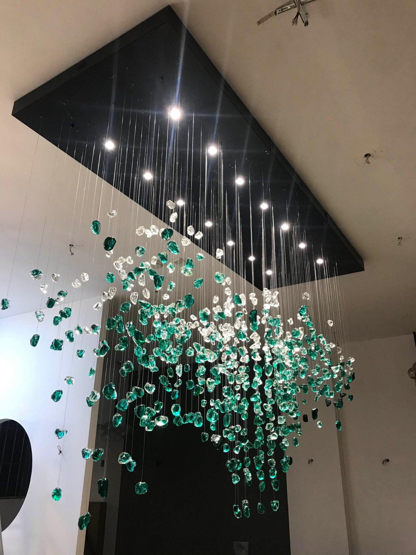 Rain drop Ambiance Led chandelier – handcrafted solid wood furniture