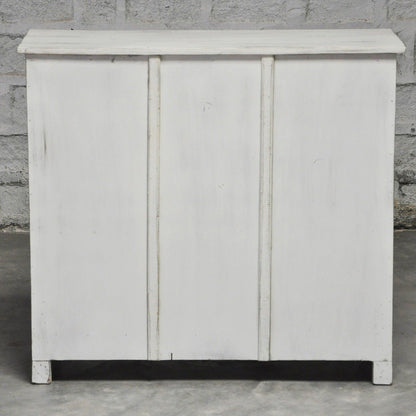 RAINBOW CARVED 2 DOOR WOODEN SIDEBOARD - White wash - 100 - 40 - 90 – handcrafted solid wood furniture