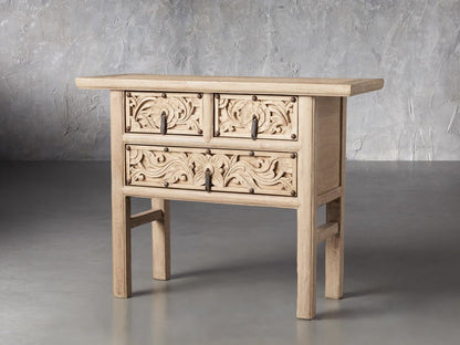 Rasruman Hand Carved Solid Wood Hall Table – handcrafted solid wood furniture