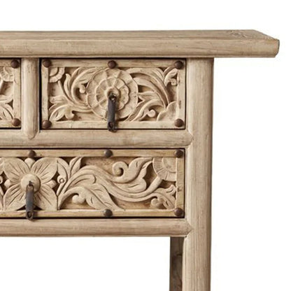 Rasruman Hand Carved Solid Wood Hall Table – handcrafted solid wood furniture
