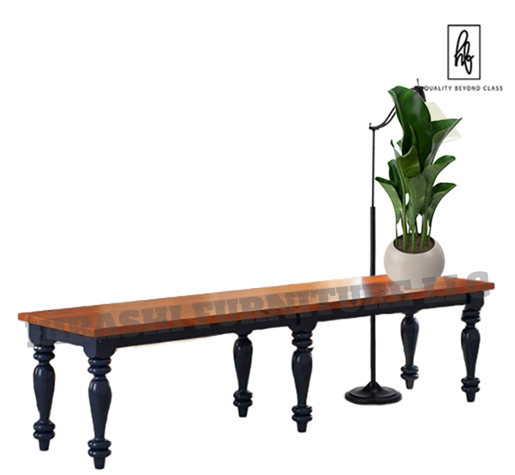 RECTO Blue Two-Tone Solid Wood Large Bench | Hibashi Furniture – HF ...