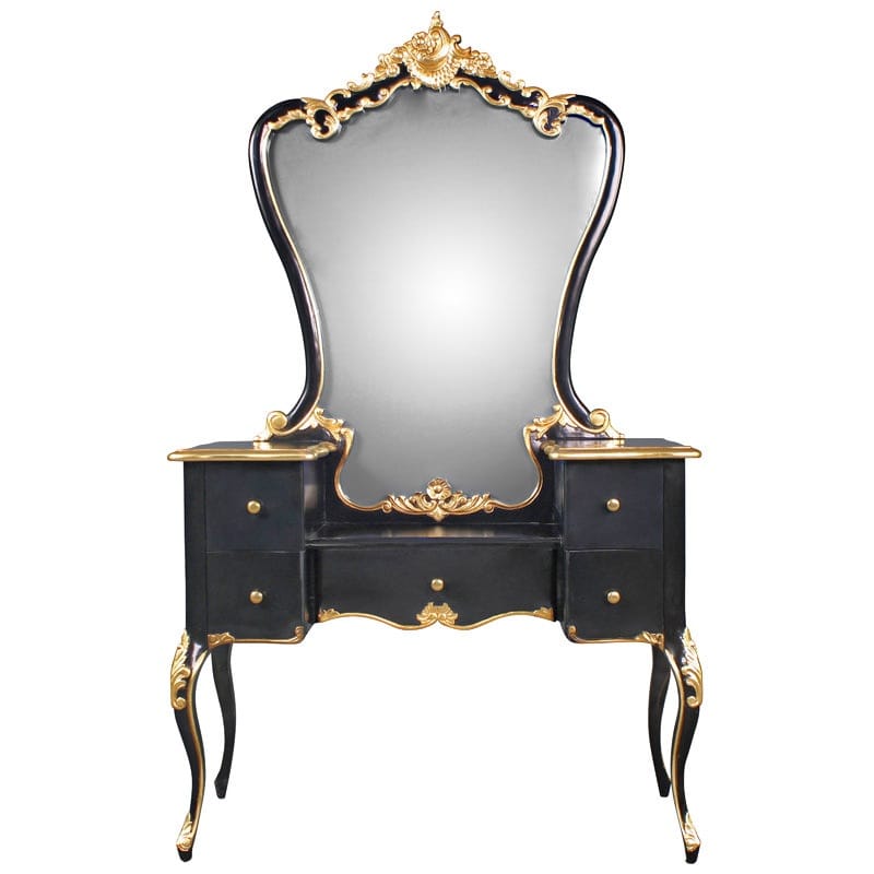 Royal Vanity - Black With Gold – handcrafted solid wood furniture