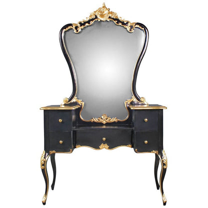 Royal Vanity - Black With Gold – handcrafted solid wood furniture