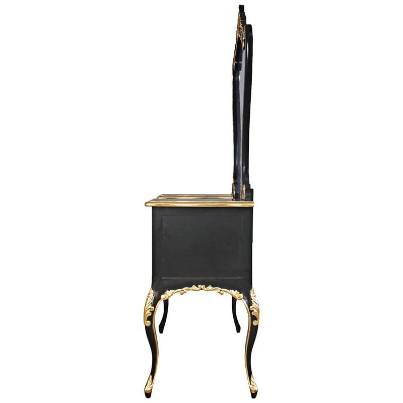 Royal Vanity - Black With Gold – handcrafted solid wood furniture