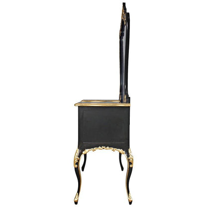 Royal Vanity - Black With Gold – handcrafted solid wood furniture