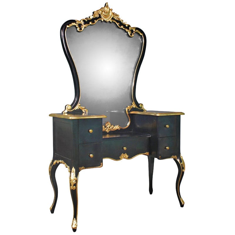 Royal Vanity - Black With Gold – handcrafted solid wood furniture