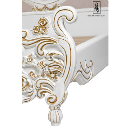 Royalty Solid Mango Wood Hand Carved Bed – handcrafted solid wood furniture