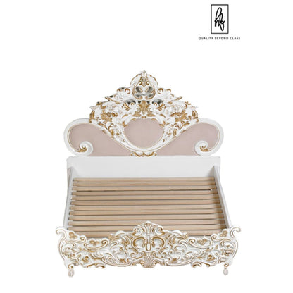 Royalty Solid Mango Wood Hand Carved Bed – handcrafted solid wood furniture