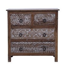 Rustic Solid Wood 4 Drawer Moroccan Bedroom Dresser – handcrafted solid wood furniture