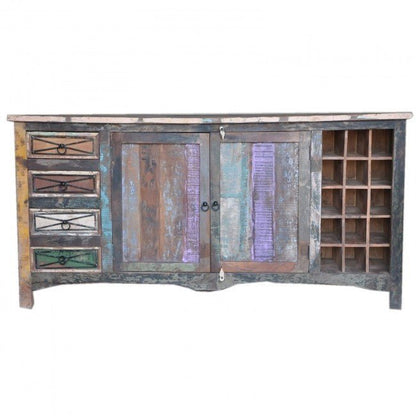 RUSTICA MULTICOLORED WOODEN SIDEBOARD – handcrafted solid wood furniture