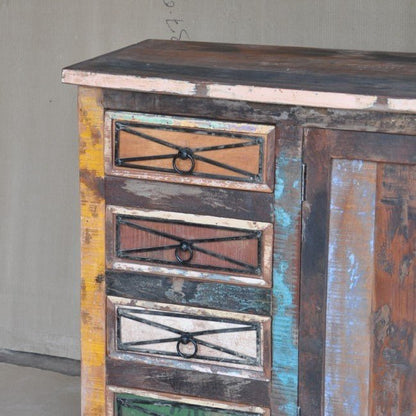 RUSTICA MULTICOLORED WOODEN SIDEBOARD – handcrafted solid wood furniture