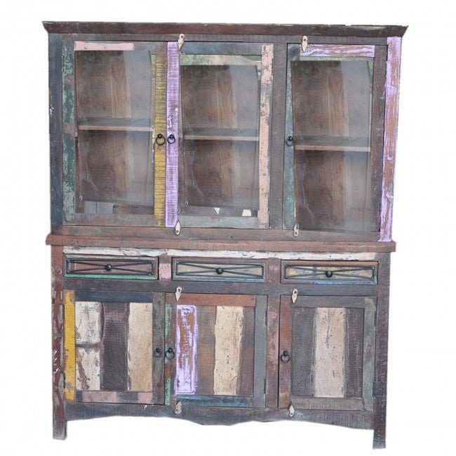 Rustica Reclaimed Library Bookcase Large Multicolor – handcrafted solid wood furniture