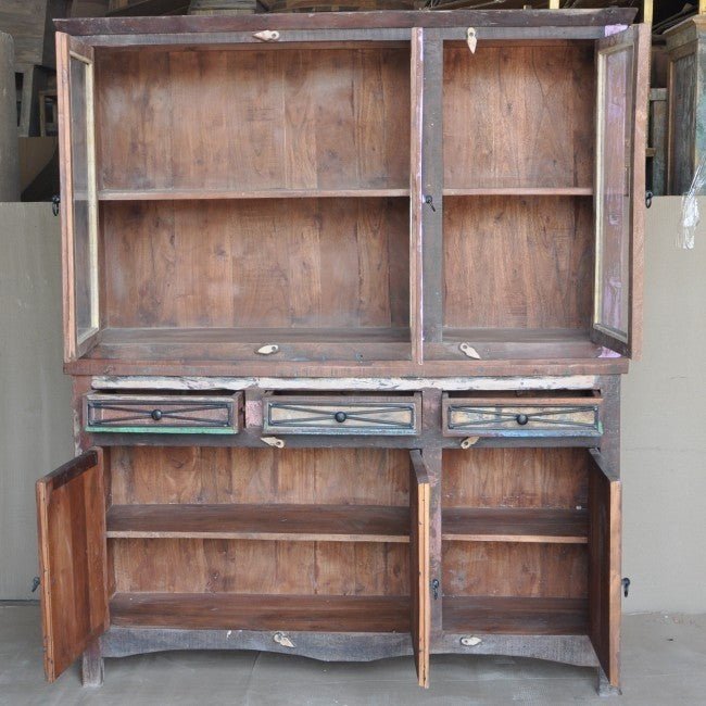 Rustica Reclaimed Library Bookcase Large Multicolor – handcrafted solid wood furniture