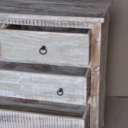 RUSTICA WHITE CHEST OF 7 DRAWERS – handcrafted solid wood furniture