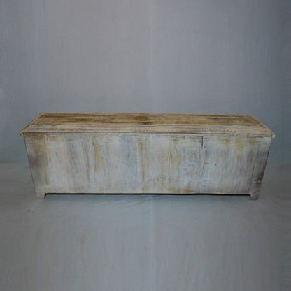 RUSTICA WHITE TV UNIT LARGE – handcrafted solid wood furniture