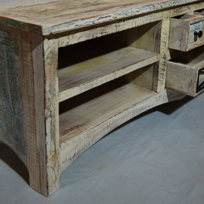 RUSTICA WHITE TV UNIT LARGE – handcrafted solid wood furniture