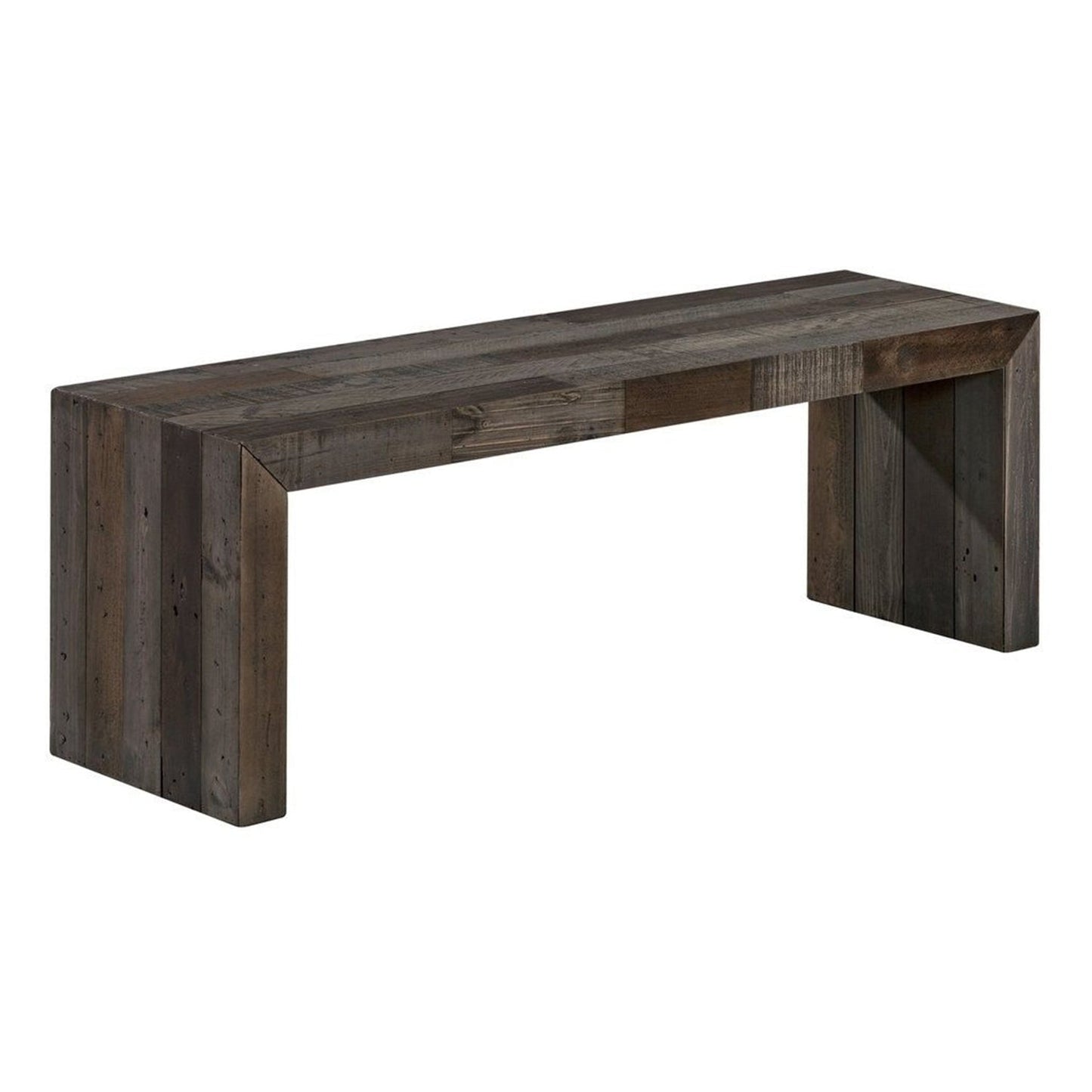 SACHI Industrial Grey Vintage Bench – handcrafted solid wood furniture