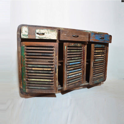 SLAVAGE TIMBER BUFFET HUTCH SIDEBOARD-Natural-140-40-90