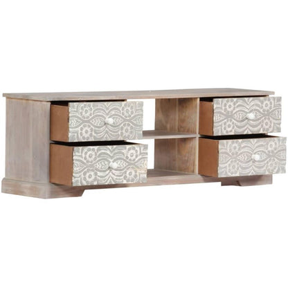 SANABIS Hand Carved Solid Wood TV Cabinet – handcrafted solid wood furniture