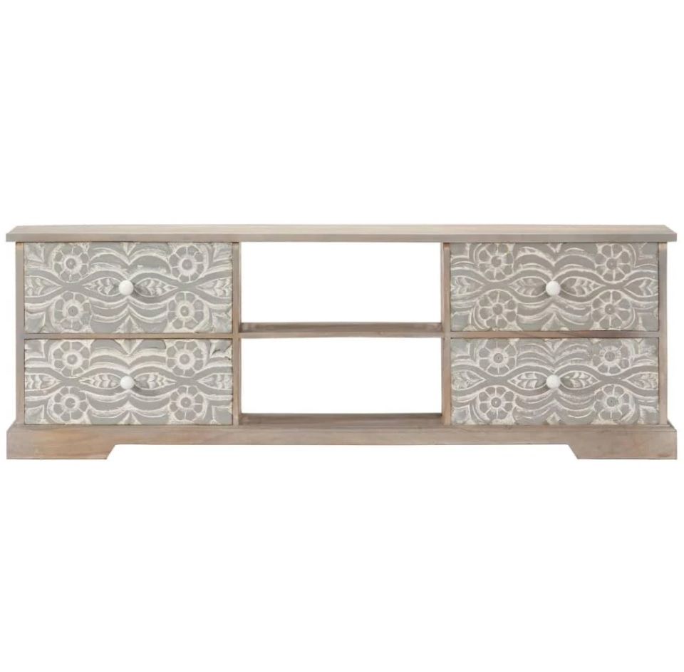 SANABIS Hand Carved Solid Wood TV Cabinet – handcrafted solid wood furniture