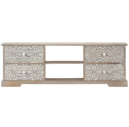 SANABIS Hand Carved Solid Wood TV Cabinet – handcrafted solid wood furniture