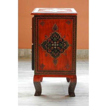 SASI Indian Solid Mango Wooden Hand Carved Bedside cabinet/ Nightstand /Side table – handcrafted solid wood furniture