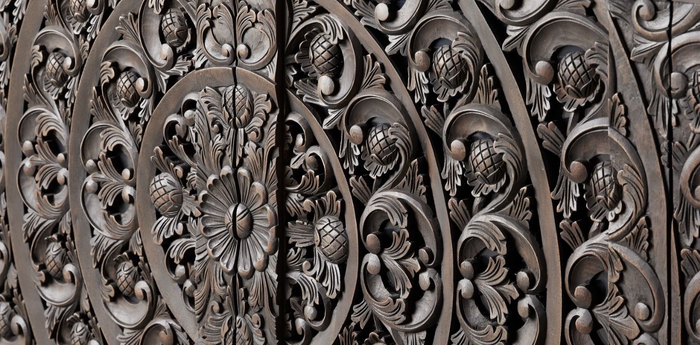 SEEF Hand Carved Media Console – handcrafted solid wood furniture