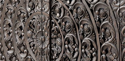 SEEF Hand Carved Media Console – handcrafted solid wood furniture