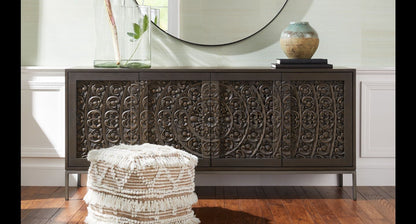 SEEF Hand Carved Media Console – handcrafted solid wood furniture