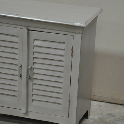 Wooden Sideboard, Kitchen Cabinet with Shutter Sliding Doors