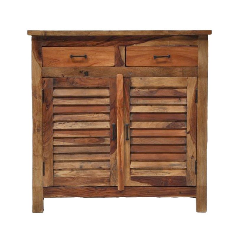 SHUTTER SIDEBOARD CABINET OF 2 DRAWERS-Natural-110-100-40