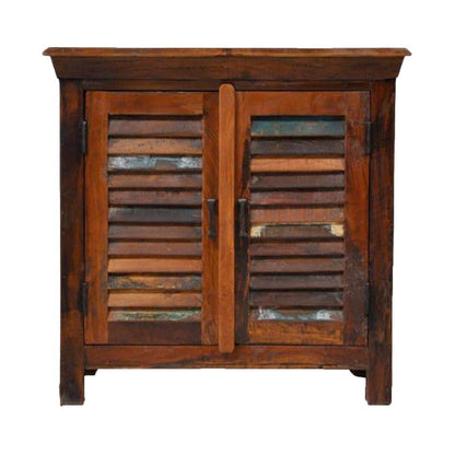 SHUTTER SIDEBOARD CABINET SMALL - Brown - 80 - 40 - 75 – handcrafted solid wood furniture