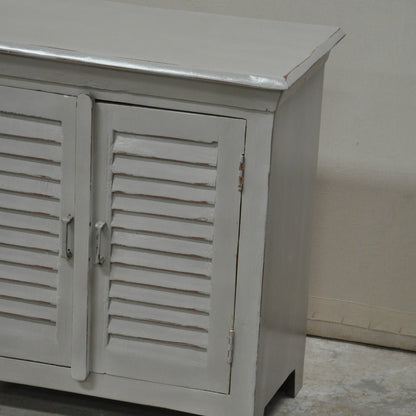 SHUTTER SIDEBOARD CABINET SMALL - Grey - 80 - 40 - 75 – handcrafted solid wood furniture